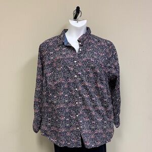 Talbots Purple and Pink Floral Blouse